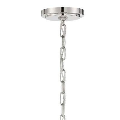 Elliot Polished Nickel 6-Light Chandelier with Clear Glass Beads