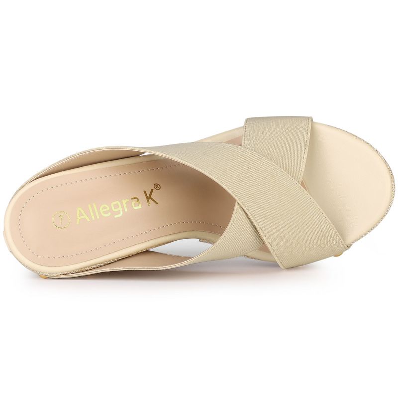 Allegra K Women's Platform Slide Wedge Sandals, 4 of 7