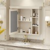 35'' x 28'' Bathroom Medicine Cabinet with Mirror, 6 Open Shelves, Bathroom Wall Cabinet with Mirrors Door, Mirrored Bathroom Wall Cabinet - 4 of 4