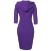 BLUEMING Womens 3/4 Sleever Hoodie Dress Bodycon Sweat Dress with Front Pocket Sweatshirt Dress Pencil Dress Lounge Dress - 2 of 4