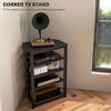 Resenkos Tv Stand, Entertainment Center With Storage Shelves And Steel Frame For Living Room, Black - 3 of 4