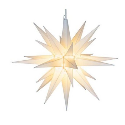 Elf Logic 21" Large Warm White LED Moravian Star - Hanging Outdoor Christmas Light