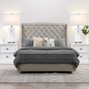 Aortzio Set of 2 Square Table Lamps,Bedside Lamp with 2USB & 1AC Outlet,3-Way Dimmable - 1 of 4