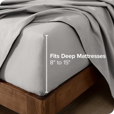 Light Grey King Cotton Flannel Deep Pocket Sheet Set