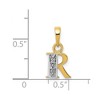 Black Bow Jewelry The Chloe Mini Diamond Accent initial R Pendant in 14k Yellow Gold - 3 of 4