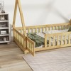 KWPZQEB Floor Bed with Safety Guardrails for Kids, Montessori Bed with Tent-Shaped & Wood Slats, Floor Bed Frame for Girls and Boys - 4 of 4
