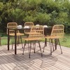 vidaXL Garden Dining Set Black Steel, Poly Rattan, Tempered Glass Medium - Brown 63" Table Length 4 Items - 2 of 4