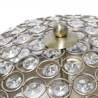 Antique Brass Crystal Dome Flush Mount Ceiling Light Set