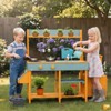 Costway Play Kitchen for Kids Wooden Toy Kitchen Playset with Removable Faucet & Sink Brown/Yellow - 2 of 4
