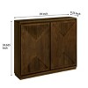 Modern V-Pattern Storage Cabinet, Narrow Sideboard Accent Cabinet with 2 Outlet Holes for Entryway, Coffee, Living Room, Hallway, Office-Tanpinhause - 4 of 4
