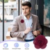Unique Bargains Silk Alloy Created Camellia Flower Lapel Pin for Men Suit 2 x 1.3 inch 16 Pcs - 4 of 4