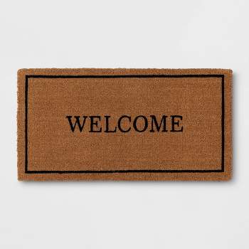 1'11x2'11" 'Welcome' Coir Doormat Black - Threshold™ designed with Studio McGee