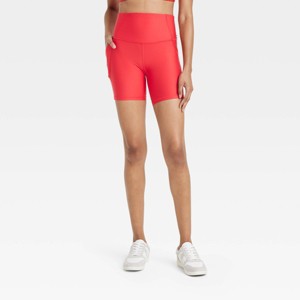 Women's Effortless Support High-Rise Pocketed Bike Shorts 6" - All In Motion™ - 1 of 4