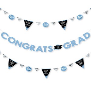 Big Dot of Happiness Light Blue Grad - Best is Yet to Come -  Grad Party Letter Banner Decor - 36 Banner Cutouts and Congrats Grad Banner Letters - 1 of 4
