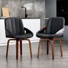 Beautyolove Modern Swivel Upholstered Faux Leather Solid Wood Dining Chairs (Set of 2) - 2 of 4