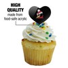 Youngstown State Secondary Logo Heart Love Cupcake Picks Toppers Decoration Set of 6 - 3 of 4