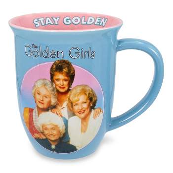 Silver Buffalo The Golden Girls "Stay Golden" Wide Rim Ceramic Coffee Mug | Holds 16 Ounces