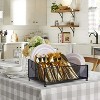 LunaLulinlk Paper Plate Dispenser with Silverware Caddy, Disposable Plate Cutlery Utensil Caddy for Countertop, Black - 4 of 4