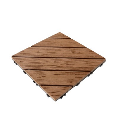 12 in. x 12 in. 45 Degrees Splicing Solid WPC Interlocking Decking Tile (11 per Case)