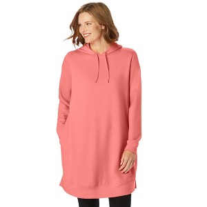 Woman Within Longer-Length Hoodie Sweatshirt. - 1 of 4