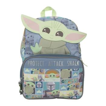 Star WarsThe Child Baby Yoda 16 Half Moon Backpack with 1 Zipper Front 