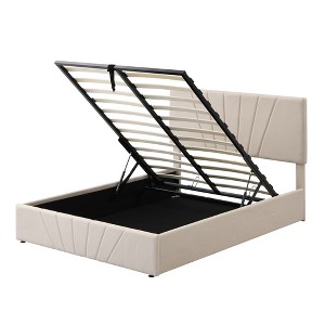 NicBex Queen/Full Size Upholstered Platform Bed with Linen Headboard and a Hydraulic Storage System for Adults - 1 of 4
