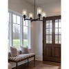 YANSUN 4-Light Black Chandelier with Adjustable Height featuring Elegant Glass Shades suitable for Dining Room Kitchen Foyer - 4 of 4