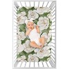 Sweet Jojo Designs Girl Baby Fitted Mini Crib Sheet Watercolor Magnolia Green and Off White - 3 of 4