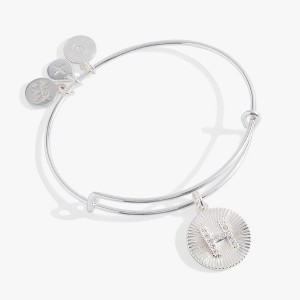 Alex and Ani Initial H Pave Starburst Texture Bangle - 1 of 3