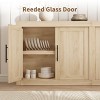 Sideboard Buffet Cabinet with 4 Doors, Farmhouse Modern Accent Cabinet with Storages, Console Credenza Natural wood color - 4 of 4
