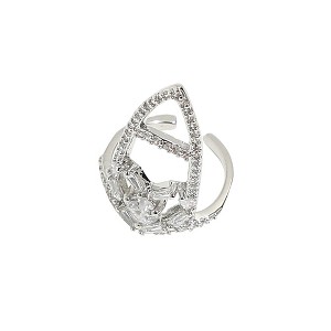 SOHI Women's Crystal Silver Party Nail Ring - 1 of 4