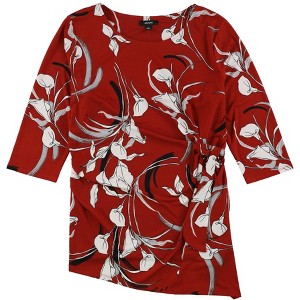 Alfani Womens Side-Tie Floral Pullover Blouse - 1 of 1
