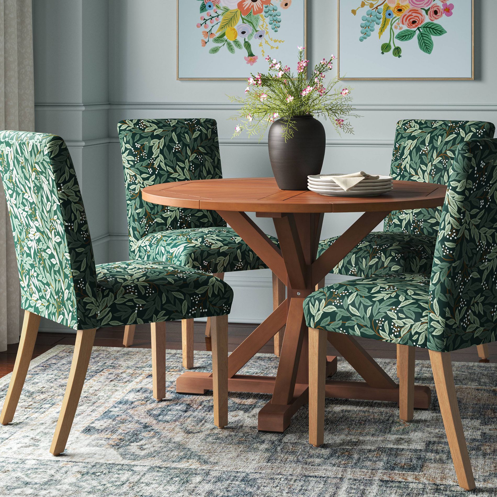 Rifle Paper Co. x Target Willowberry Armless Dining Chair Assorted Greens