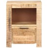 vidaXL Bedside Cabinet 15.7"x11.8"x19.7" Rough Mango Wood - 2 of 4