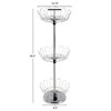 Hastings Home Revolving Shoe Tree Organizer Rack With Three Tiers - 10.75" x 10.75" x 30.5", Chrome - image 3 of 4