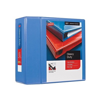 Staples Heavy Duty 5" 3-Ring View Binder Periwinkle (24701) 82659