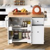 Kitchen Island with Drop Leaf, 53.9" Kitchen Island Cart on Wheels, Rolling Kitchen Cart Table with 2 Drawers for Dining Room Kitchen - image 3 of 4