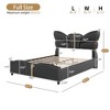 CAVINAS Modern Butterfly-Shaped Platform Bed Frame with Upholstered Headboard, PU Leather & Solid Wood Queen Bed Frame with Gold Metal Decor - 2 of 4