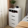GDFStudio Holmen Modern 3 in 1 Drawer Storage Vanity Desk Set with Fold Mirror and Stool - 2 of 4