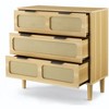 Sapphtopaz Dresser for Bedroom 3 Rattan Drawers Dresser Closet Organizers and Storage with Handles Storage Cabinet for Bedroom, Living Room - 2 of 4