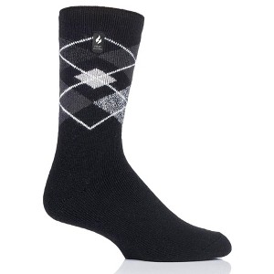 Heat Holder® Men's Swift LITE™ Argyle Crew Socks| Thermal Yarn | Medium-Thick Socks Casual Shoes + Boots | Warm + Soft, Hiking, Cabin, Cozy at Home Socks | 5X Warmer Than Cotton - 1 of 2
