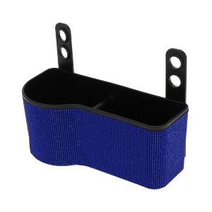 Unique Bargains Car Trash Can Portable Front Seats Trash Bin Blue 1 Pc 7.5" Length 3.2" Width 3.5" Height Plastic - 1 of 4