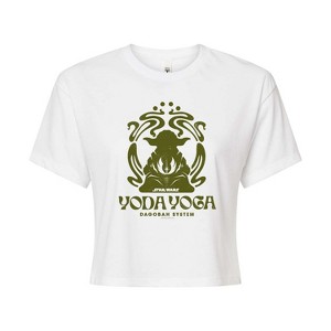 Women's - Star Wars - Yoda Yoga Cropped Graphic T-Shirt - 1 of 4