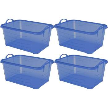 Life Story Blue Closet Organization & Storage Box Container, 55 Quart (4 Pack)