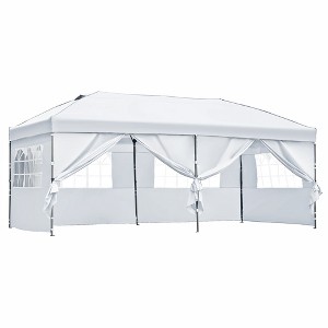 Whisen 10 x 20 Pop Up Canopy with Sidewalls, Outdoor Wedding Party Tent with Wheeled Bag - 1 of 4
