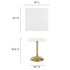 Modway Lippa 24 Square Wood Top Dining Table - Gold White - 4 of 4