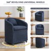 NicBex Set of 2 Comfy Chenille Dining Chairs with Universal Wheels & Thick Cushions, Modern Rolling Kitchen & Dining Room Side Chairs - 3 of 4
