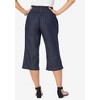 Jessica London Women's Plus Size Wide-Leg Crop Chambray Pants - 3 of 4