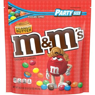 M&Ms Party Size Peanut Butter Chocolate Candies - 38oz