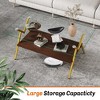 MAYEERTY Glass Coffee Table, Rectangle Tempered Glass Table, 2-Tier Center Table with Clear Tempered Glass Top Metal Leg, Mordern Home Office - 2 of 4
